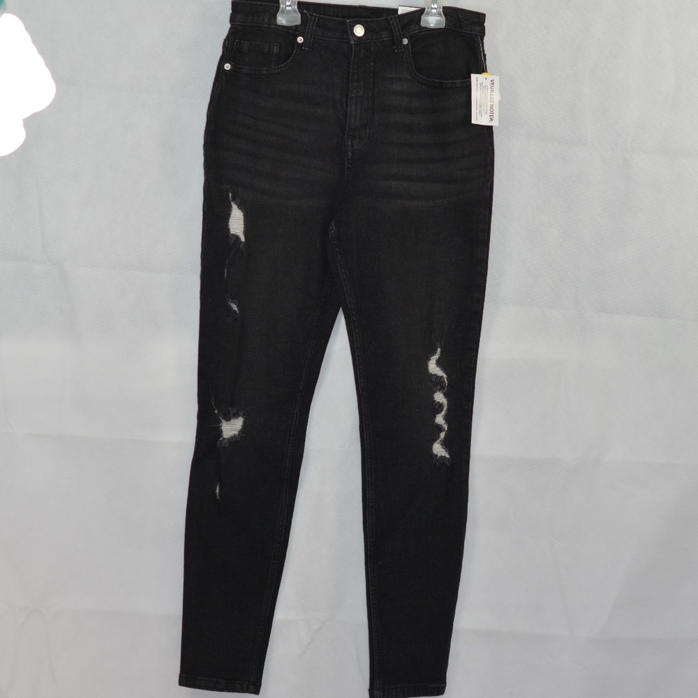 Black Ripped Jeans NOBO SZ 11 NWT